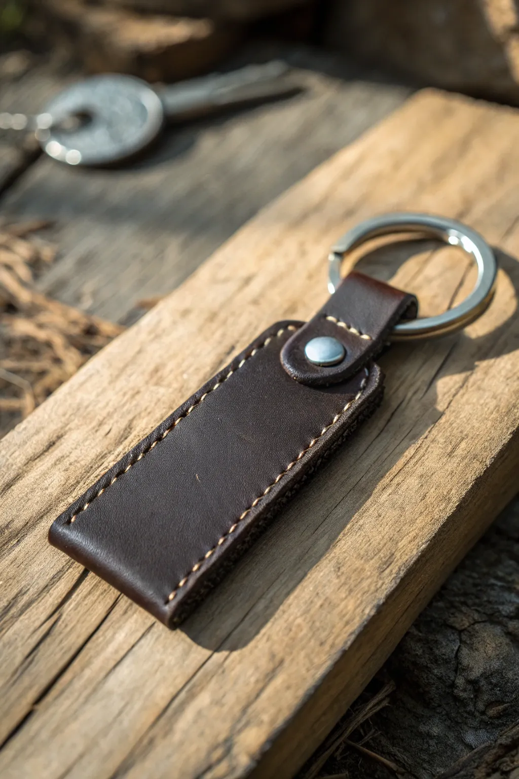 Elevate your everyday carry with this sleek, handcrafted leather key fob.