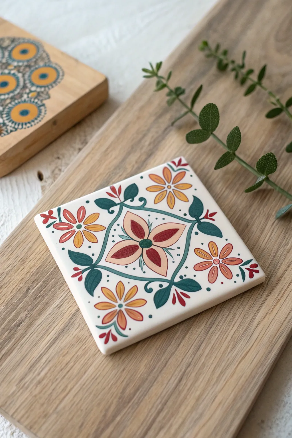 Add a splash of color with these artisan hand-painted ceramic tile magnets!