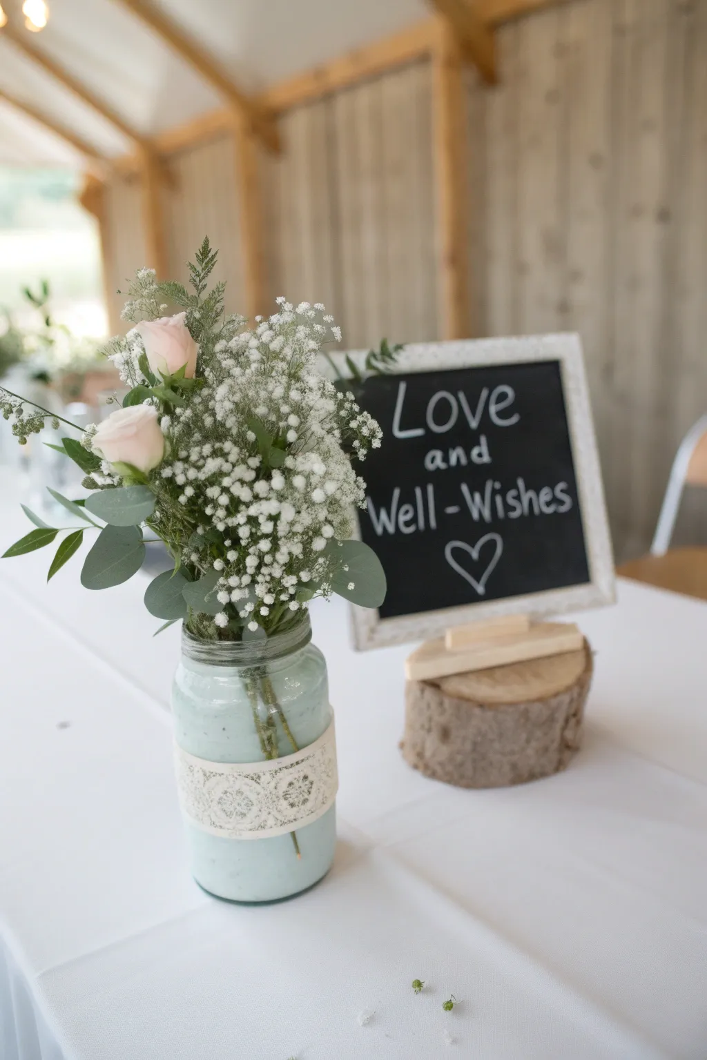 Capture heartfelt messages with these charming DIY chalkboard mason jar centerpieces—perfect for a personalized baby shower touch!