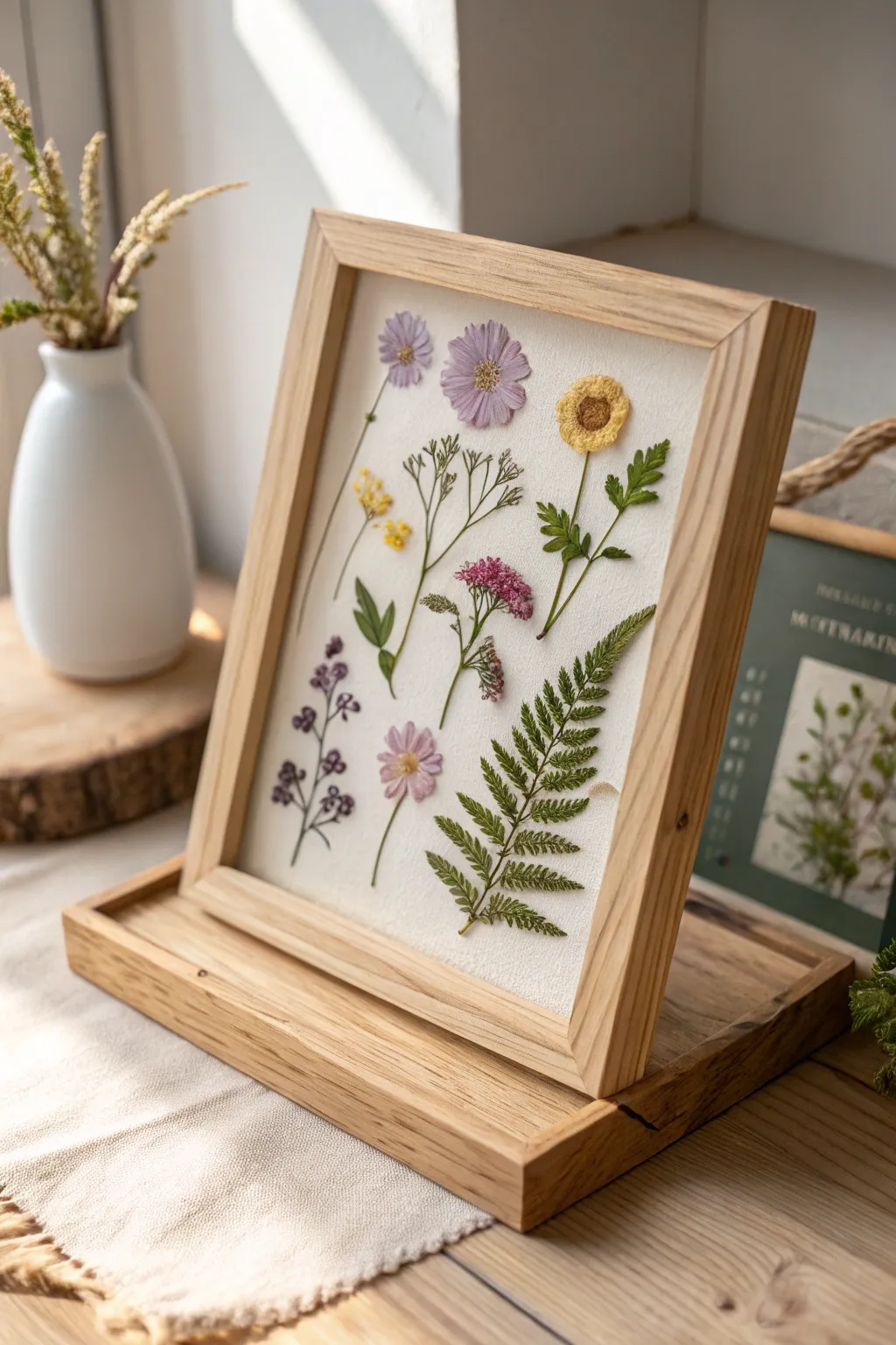 Capture nature's elegance with this exquisite pressed flower art, a perfect DIY gift to cherish forever.