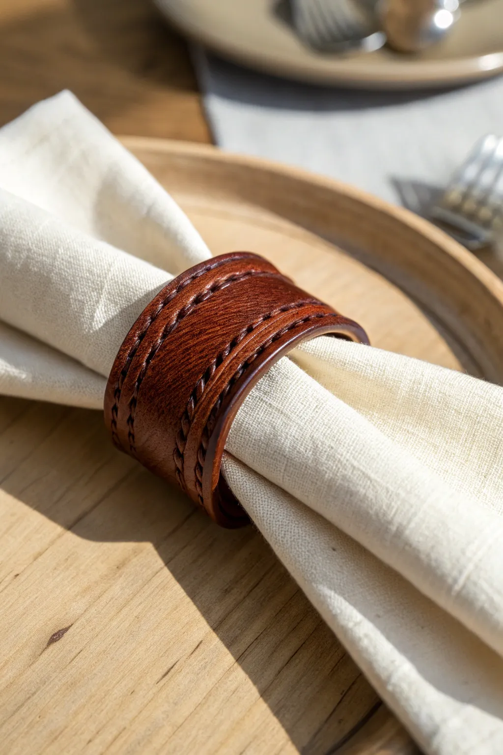 Elevate your table setting with handcrafted leather napkin rings—where rustic meets modern elegance.
