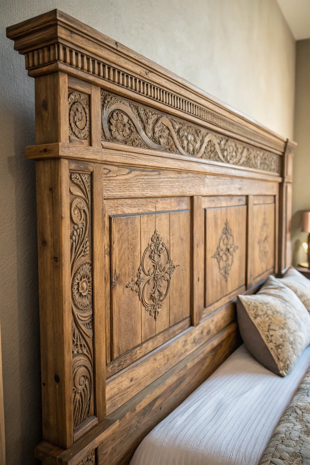 Elevate your bedroom with the charm of a handcrafted headboard—where rustic meets elegance.