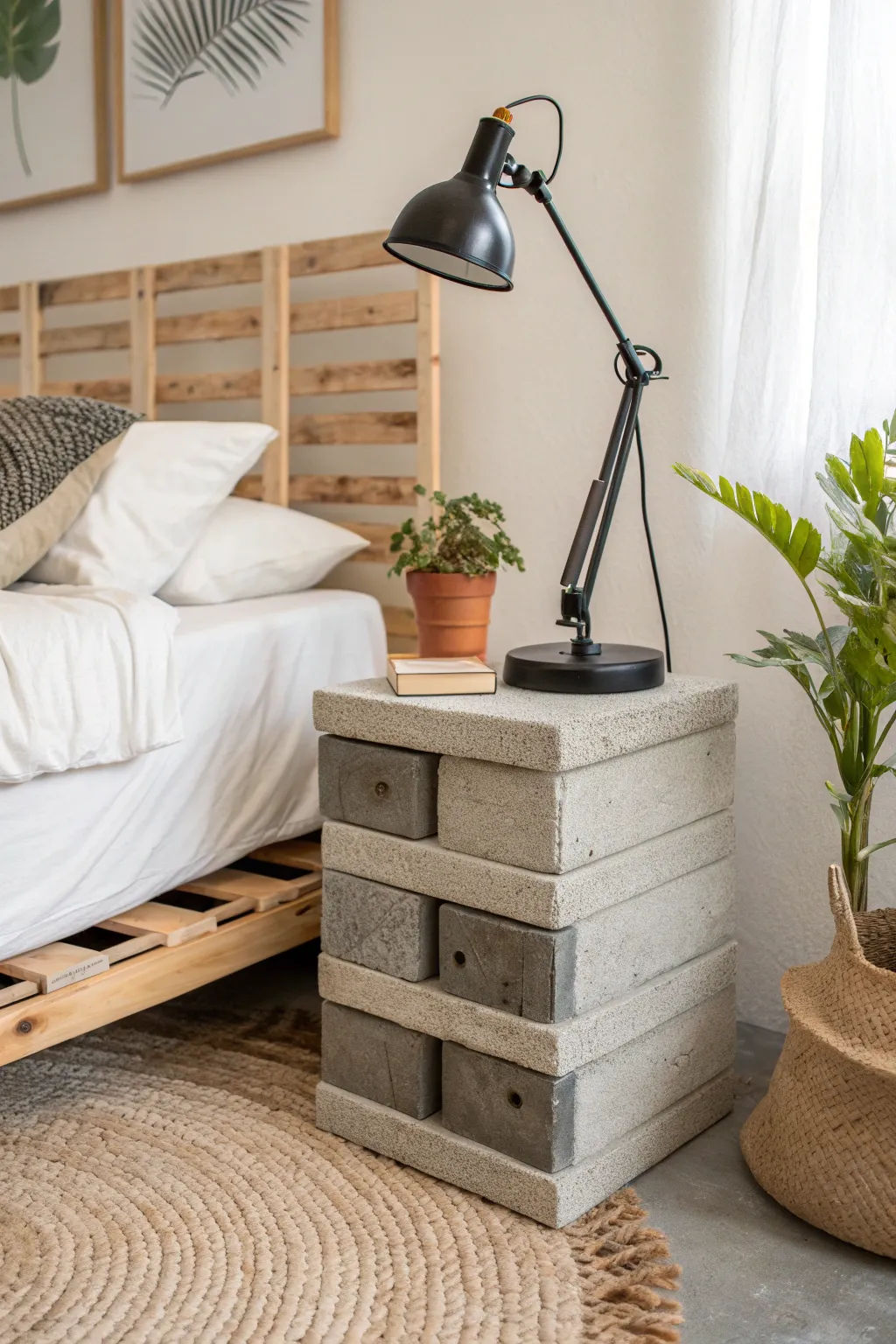 Transform your space with a chic, industrial cinder block nightstand—where minimalism meets craftsmanship!