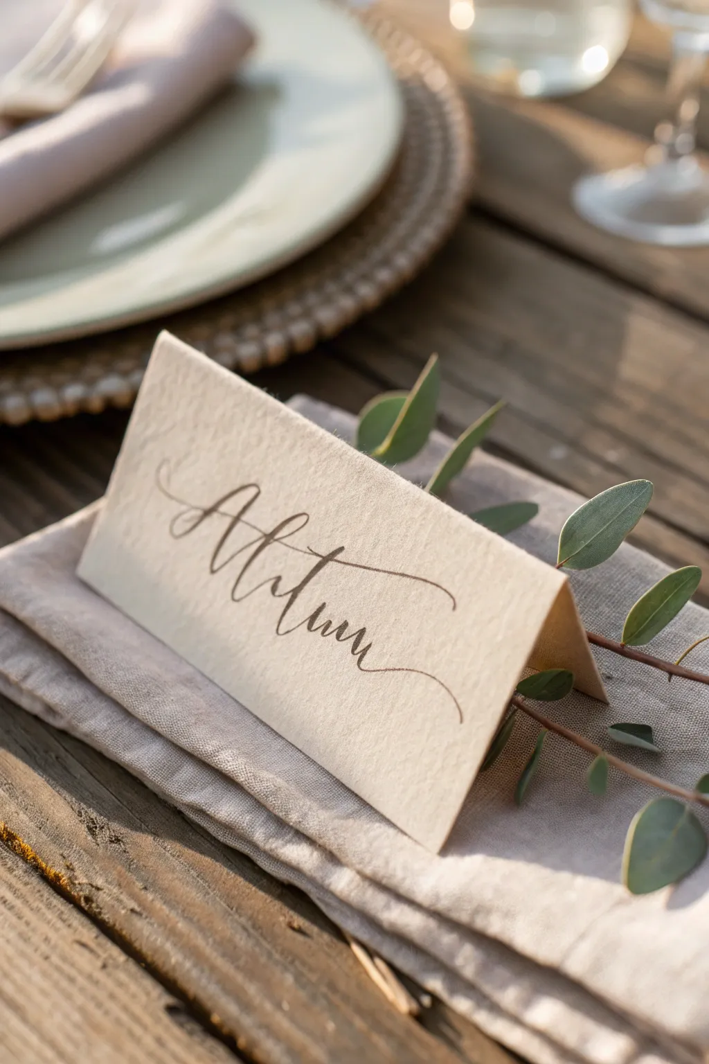 Add a personal touch to your table with handcrafted place cards that make every guest feel truly special.