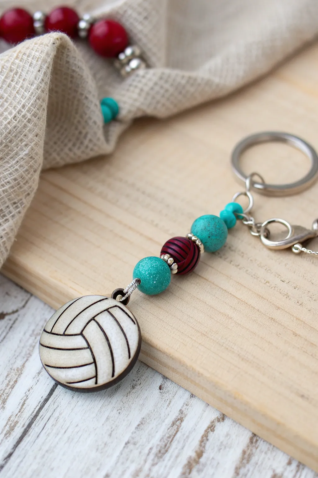Elevate your team's spirit with these charming DIY volleyball keychains, a perfect blend of simplicity and bold style!