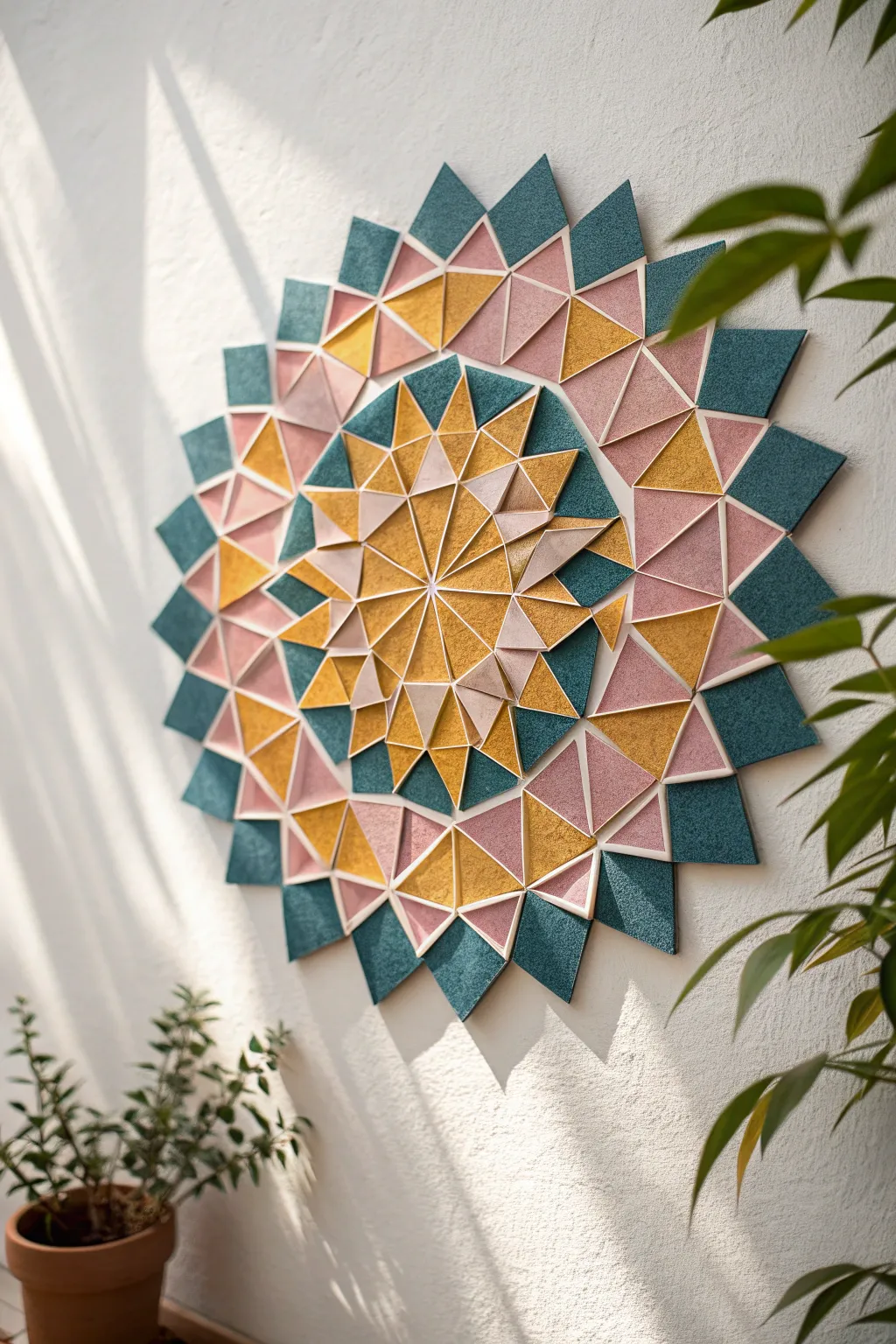 Transform your walls with a stunning paper mosaic masterpiece—where creativity meets simplicity in vibrant hues.