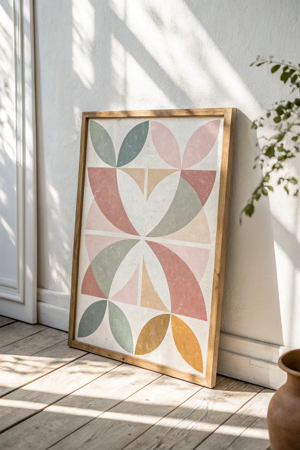 Discover the beauty of simplicity with this DIY wall art: overlapping shapes in serene pastels for a chic, minimalist touch.
