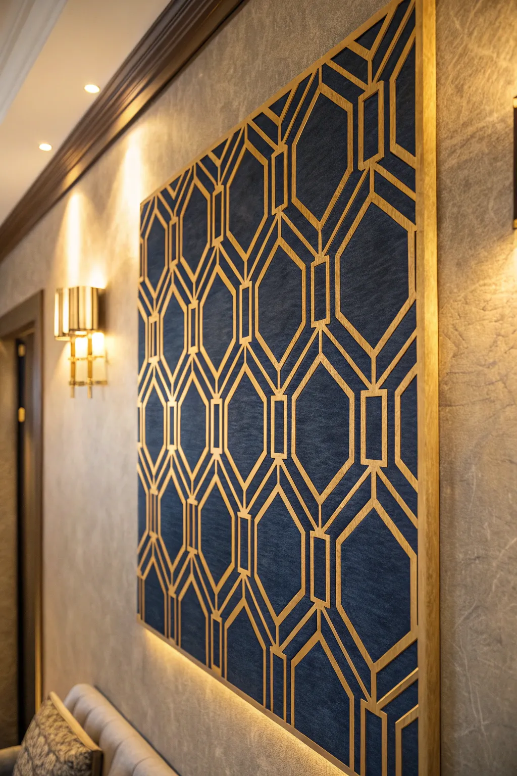 Transform your space with bold wallpapered panels – where craftsmanship meets style.
