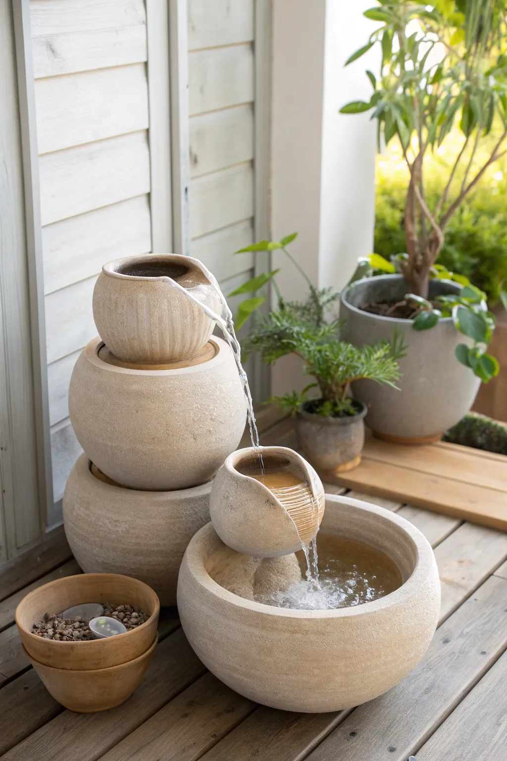 Transform your space into a tranquil oasis with a minimalist Zen water fountain. 🌿✨
