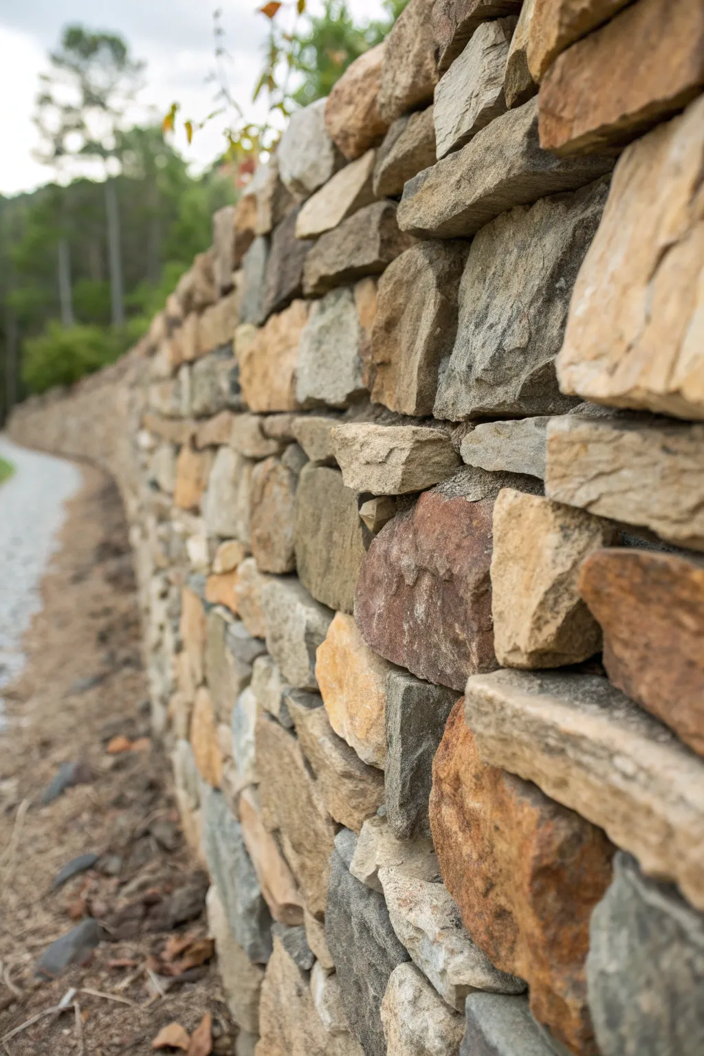 Craftsmanship at its finest: Embrace the beauty of locally sourced stones in your retaining wall.