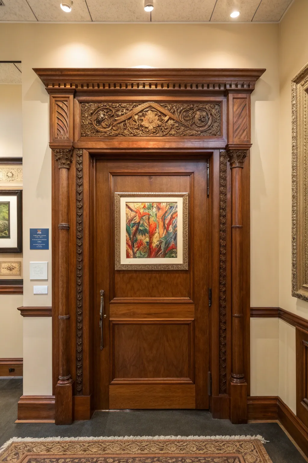 Transform your door into a personal gallery with exquisite framed artwork.