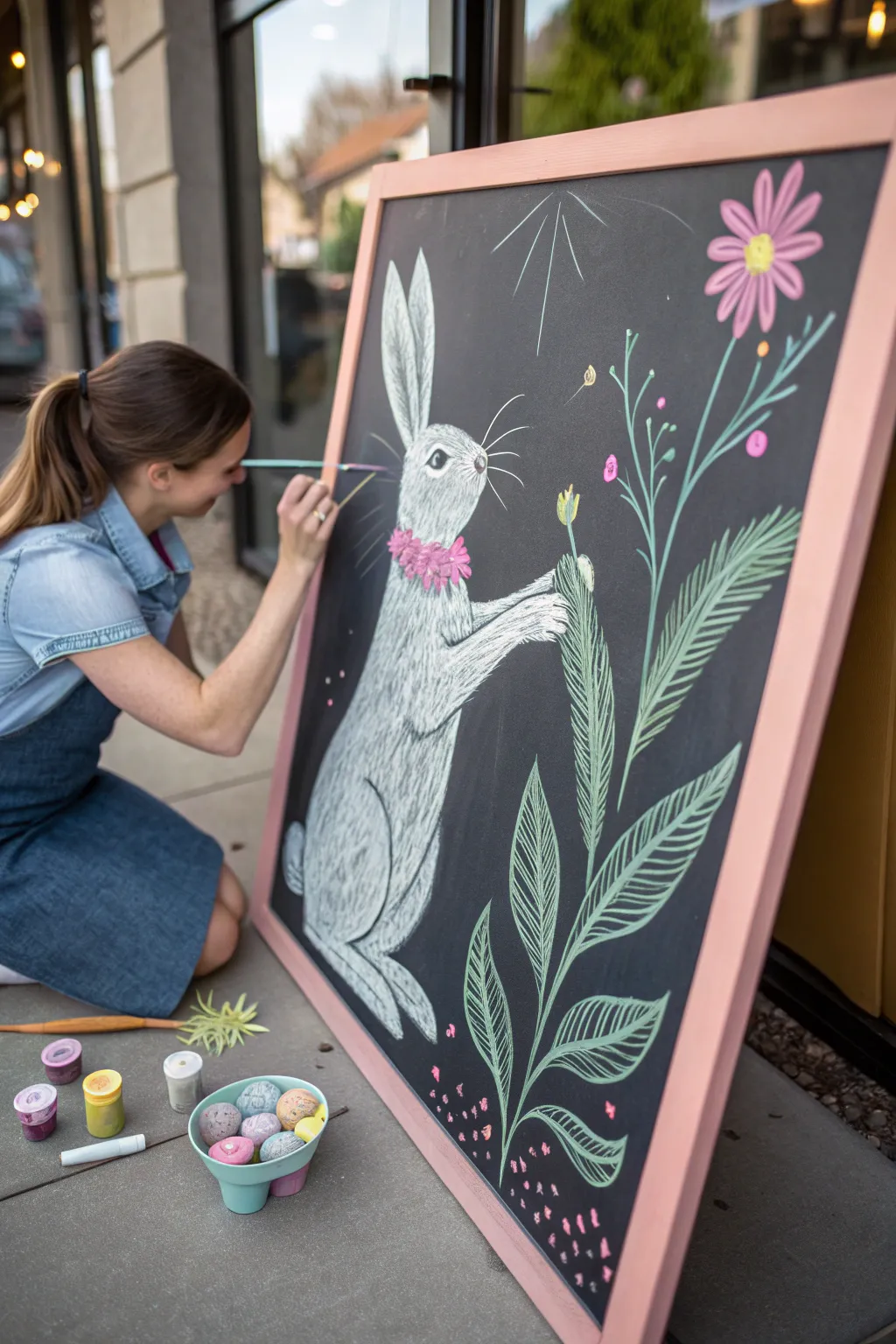 Bring your Easter creativity to life with this enchanting 3D bunny chalk art illusion!