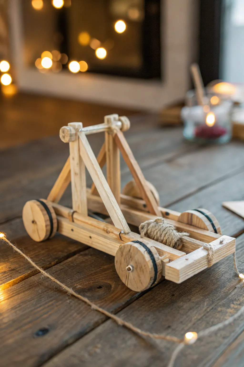 Unleash your creativity with this handcrafted popsicle stick catapult, perfect for friendly competitions!