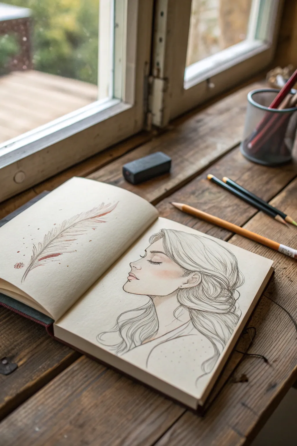 Capture the essence of memory with a simple yet profound face sketch. Let your creativity flow.