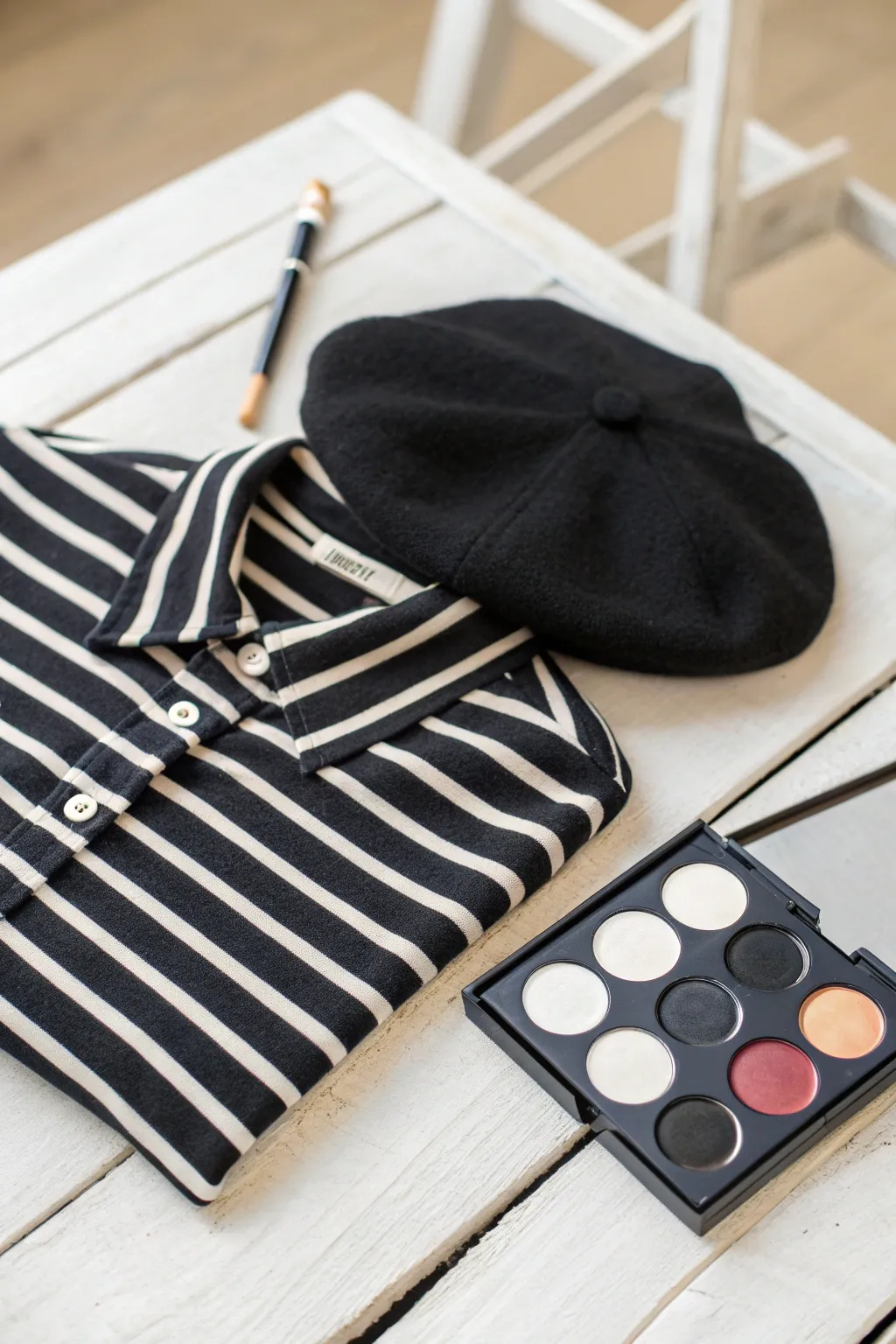 Effortlessly chic: Transform into a mime with simple elegance this Halloween. 🎨🖤 #MinimalistCostume #ScandiBoho