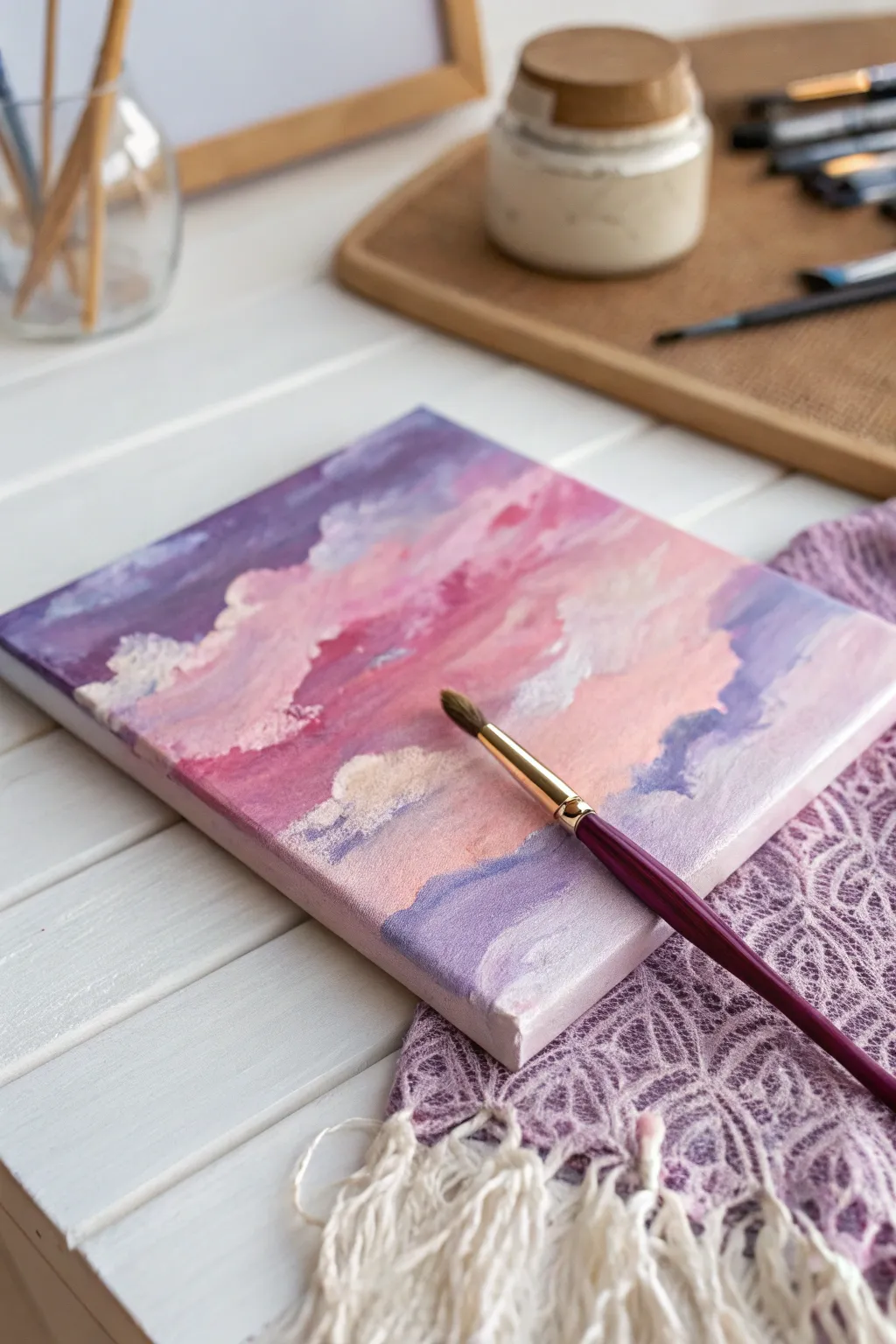 Embrace the artistry of pink and purple hues for your next dreamy masterpiece.