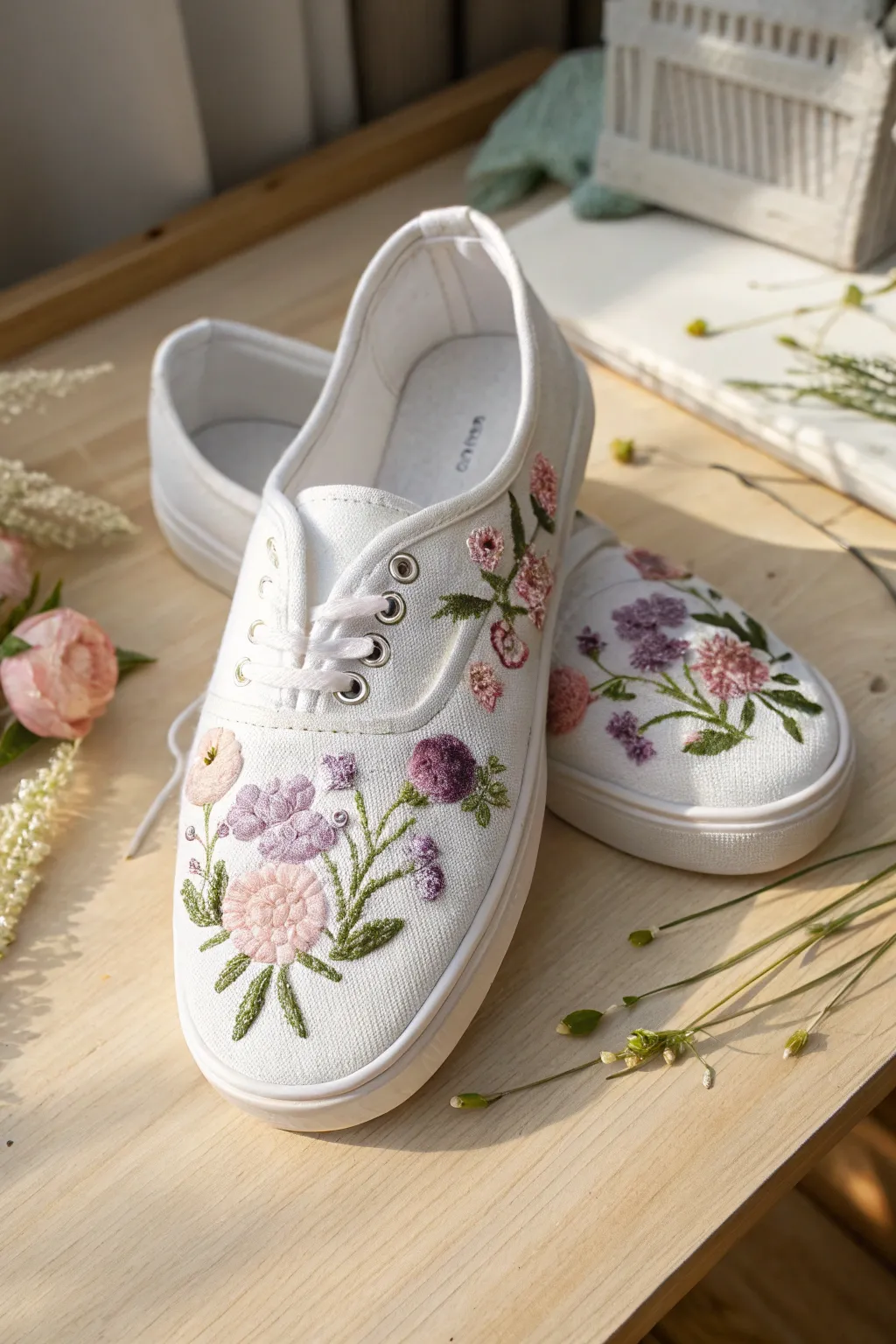 Step into style with handcrafted floral elegance on your feet.