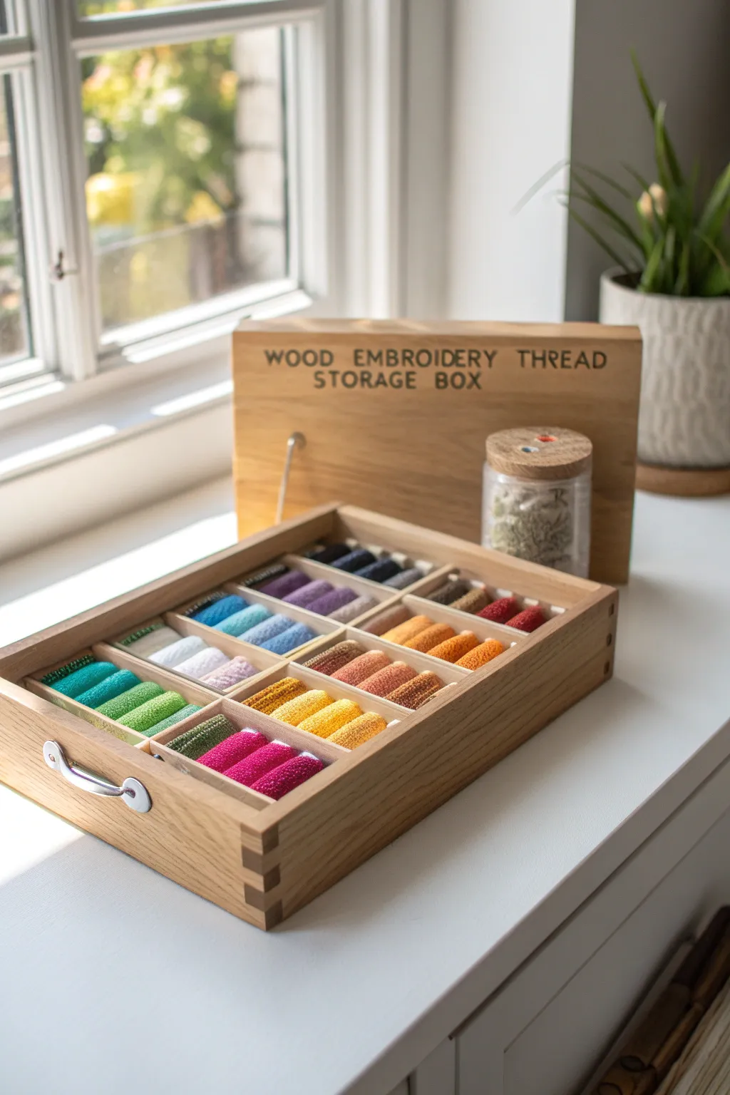 Craftsmanship meets clarity: Organize your creativity with labeled thread storage solutions.