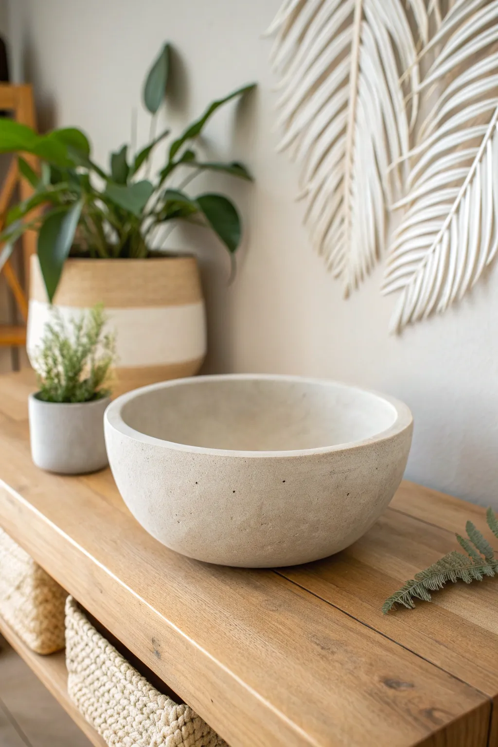 Elevate your entryway with this chic minimalist concrete bowl – where simplicity meets style.