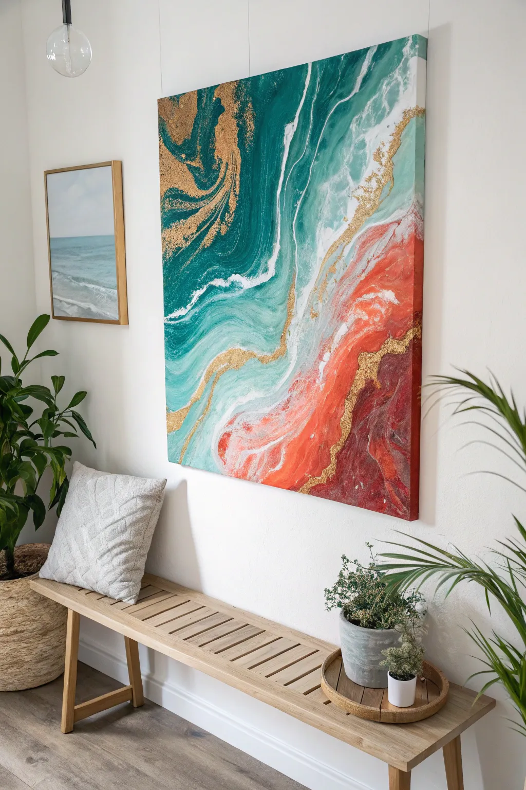 Unleash your creativity with this stunning epoxy resin wall art, a perfect blend of Scandinavian minimalism and boho charm.