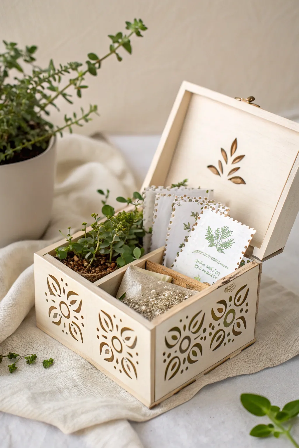 Discover a mini green escape with our Garden in a Box, perfect for nature lovers and minimalist design enthusiasts.