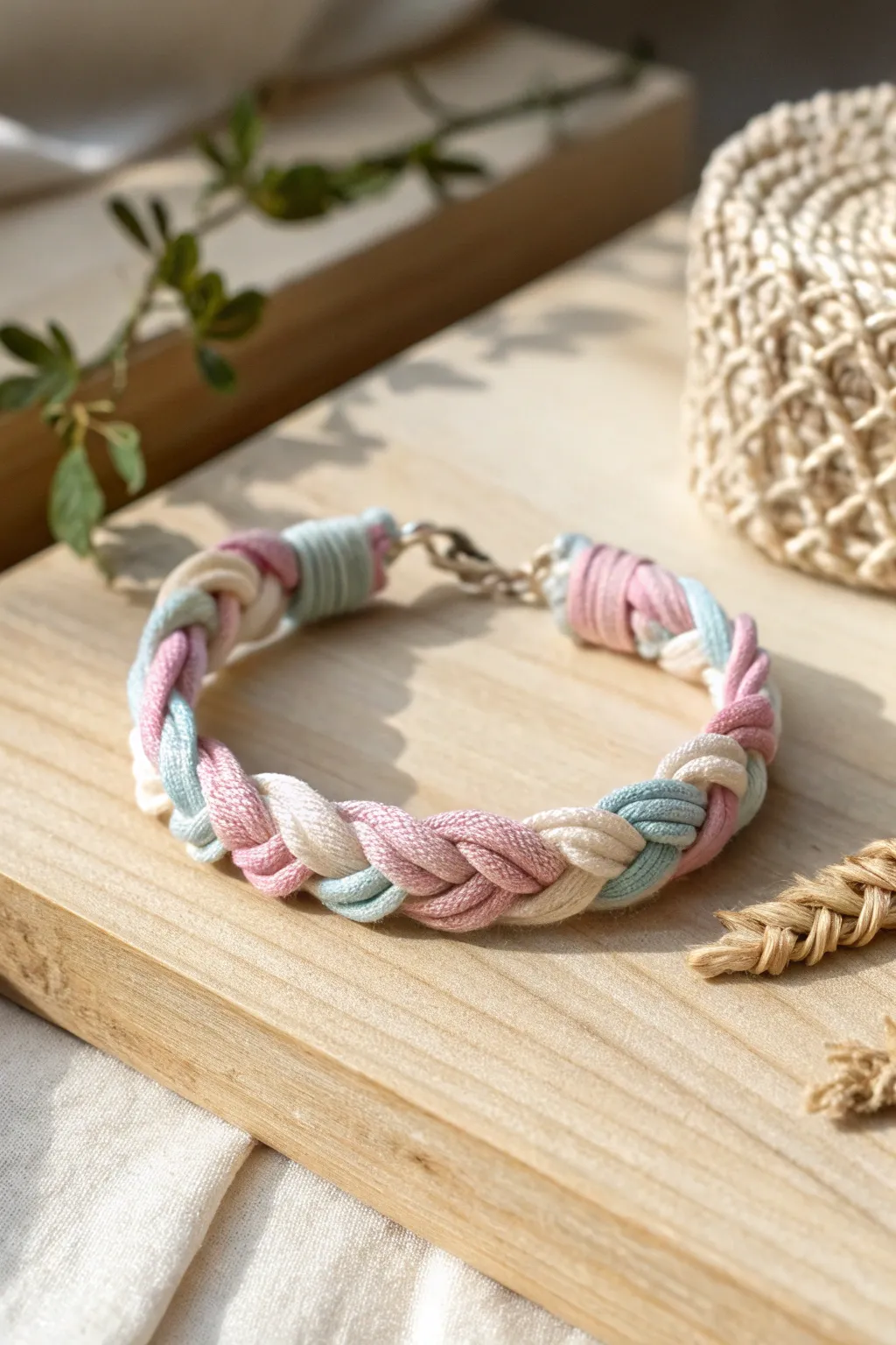 Embrace simplicity with a handcrafted knotted fabric bracelet, where sustainability meets elegance.