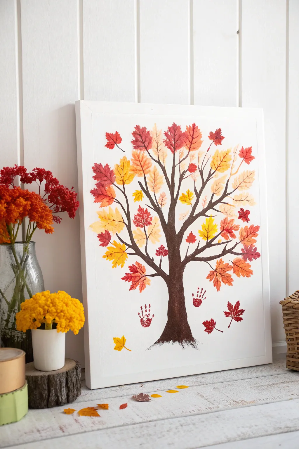 Cherish the little moments with a handprint fall tree, a perfect blend of simplicity and vibrant autumn hues.