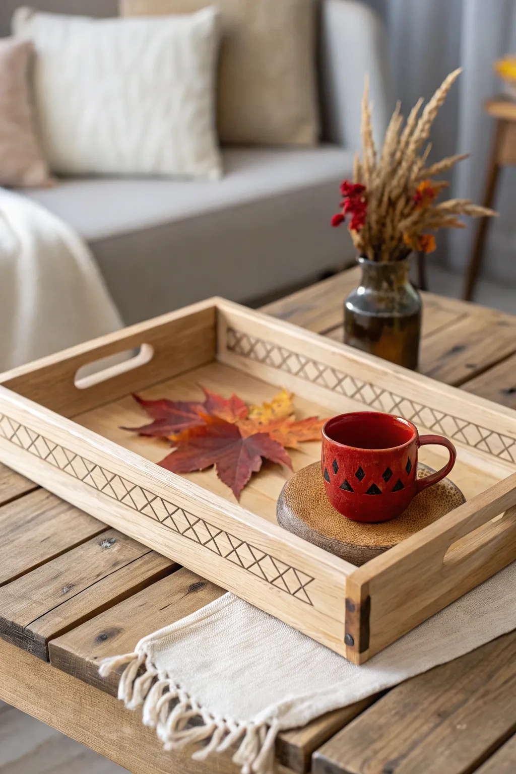Unleash your creativity with this DIY wooden tray kit—perfect for adding a touch of handcrafted elegance to your fall gatherings!
