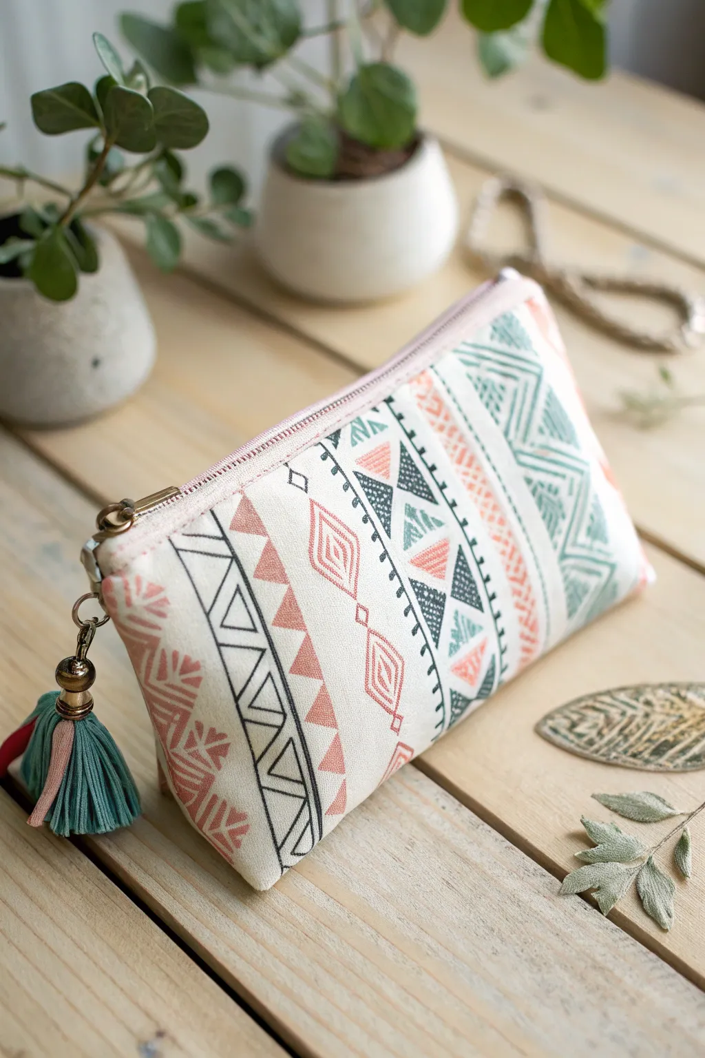 Organize in style with these charming zipper pouches, blending Scandinavian minimalism with Boho flair!