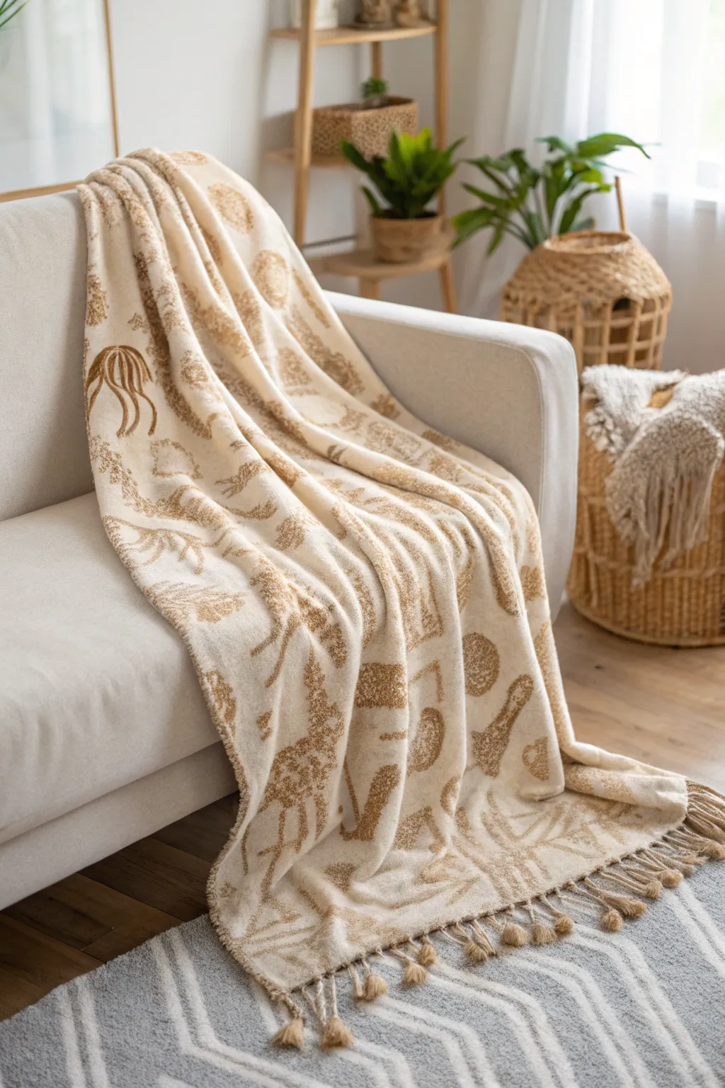 Add a wild touch to your minimalist space with this chic animal print fleece blanket.