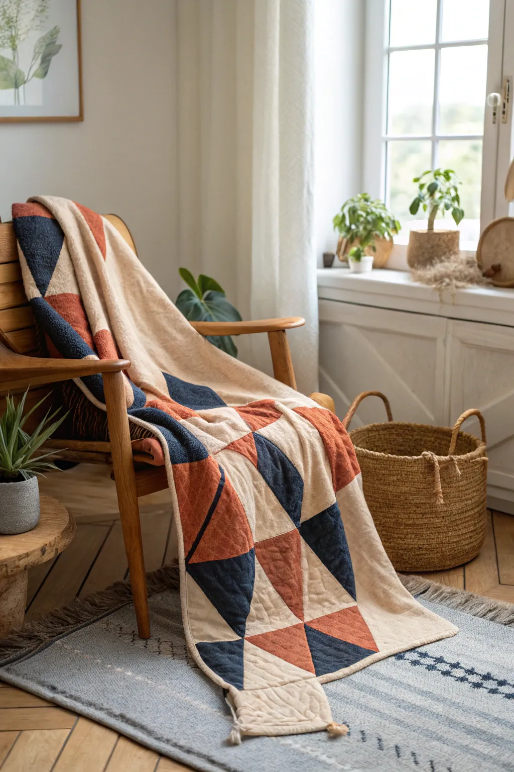 Wrap yourself in eco-friendly warmth with this beautifully crafted fleece quilt, where sustainability meets style.