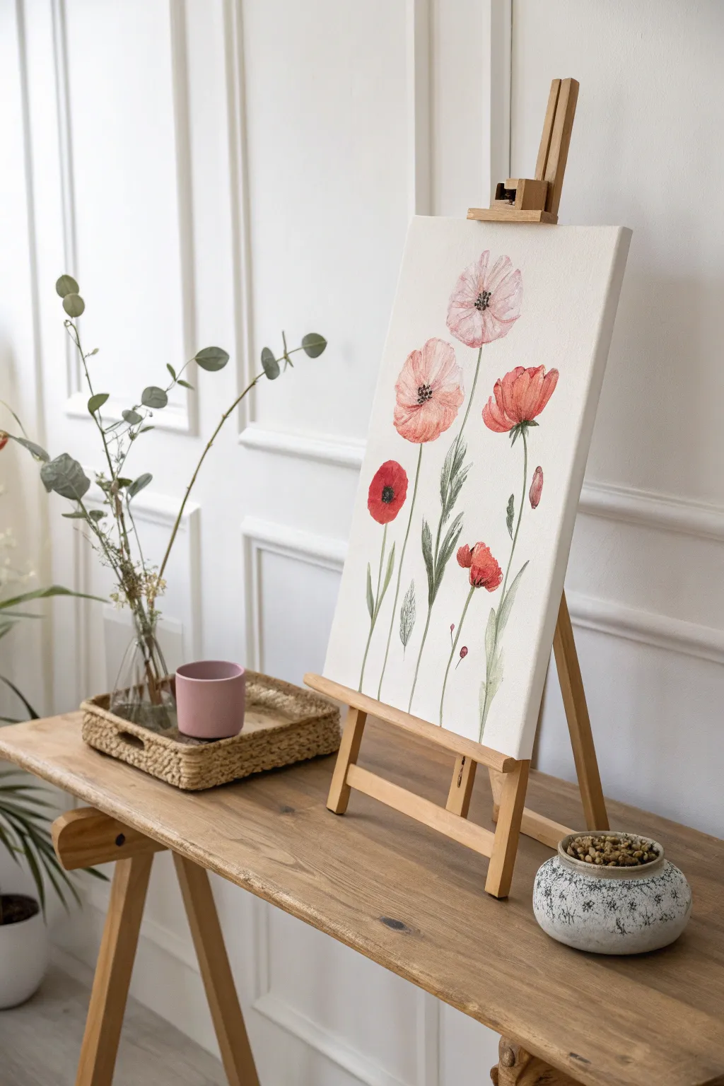 Discover the effortless beauty of balloon-stamped poppies, a perfect blend of fun and artistry for your minimalist space.