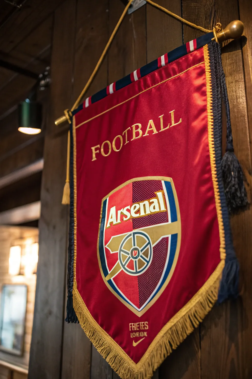 Elevate your game day decor with this handcrafted football banner, embodying team spirit and exquisite craftsmanship.