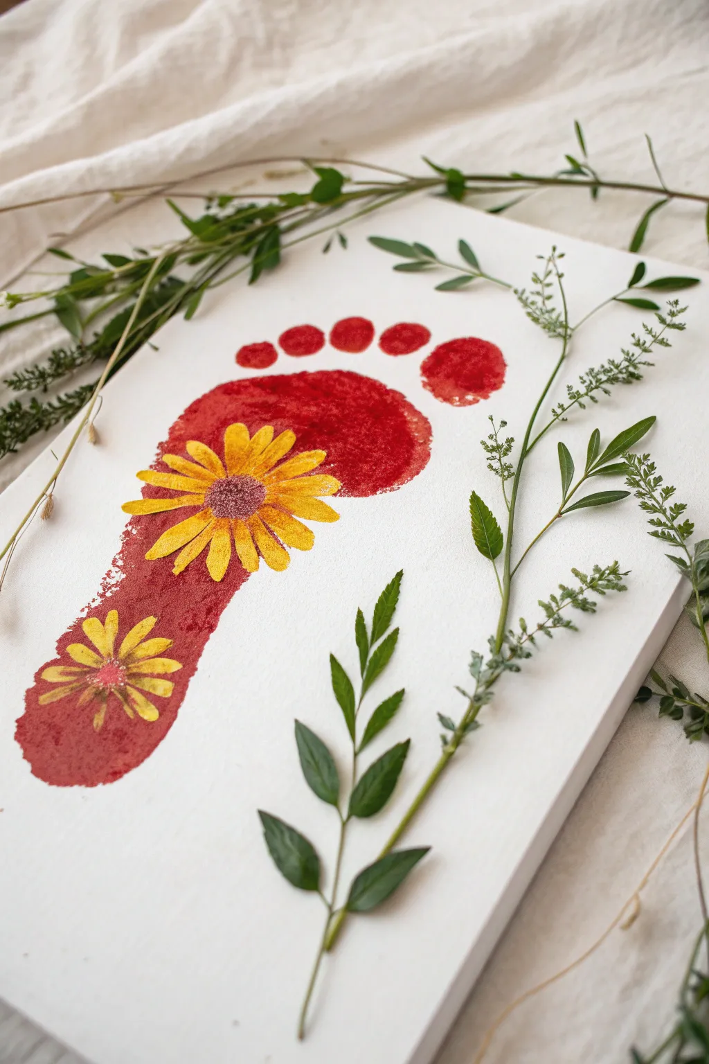 Step into spring with this whimsical footprint flower—where every step is a bloom of creativity.