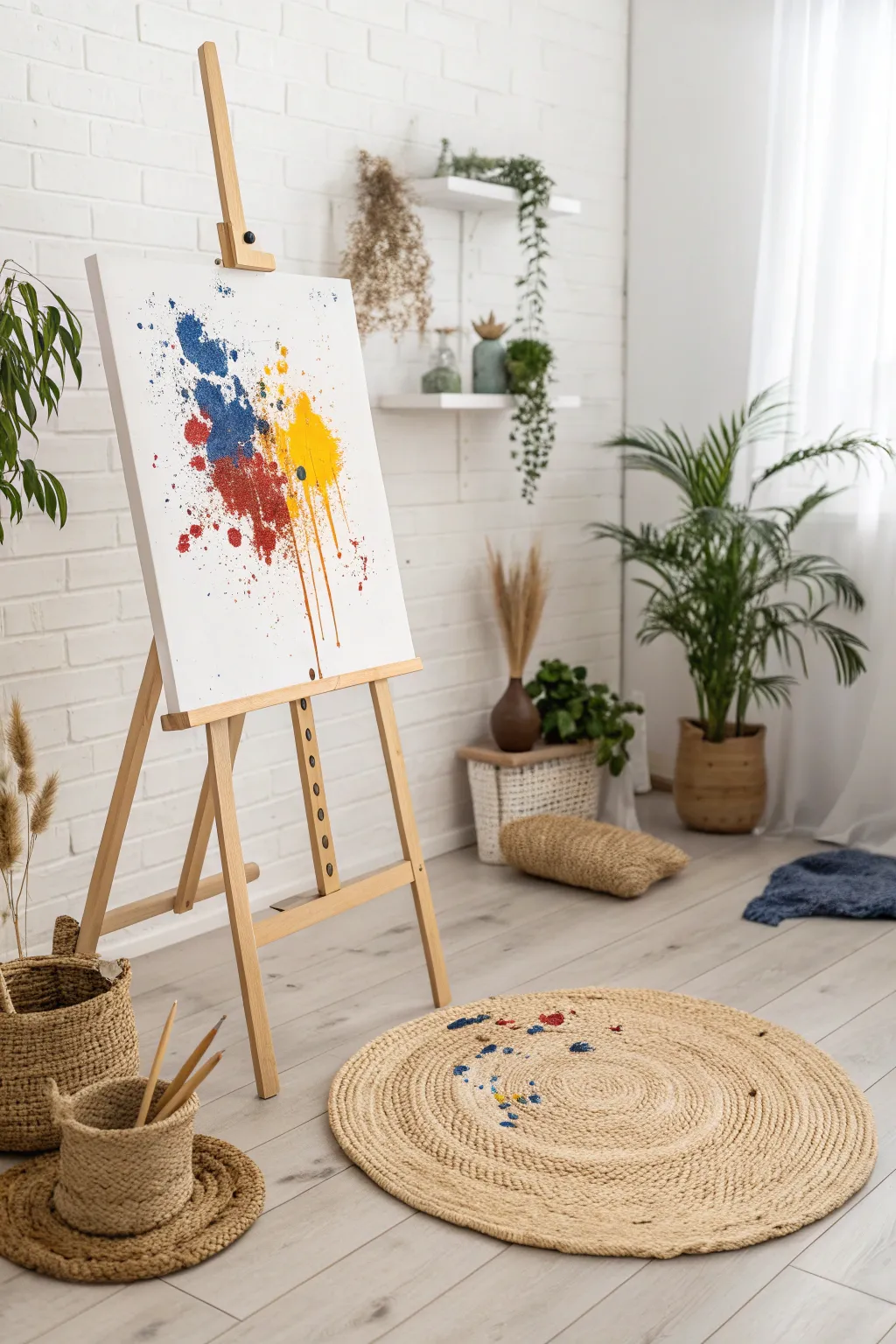 Unleash your creativity with bold splatters and let your canvas tell a story of vibrant chaos.