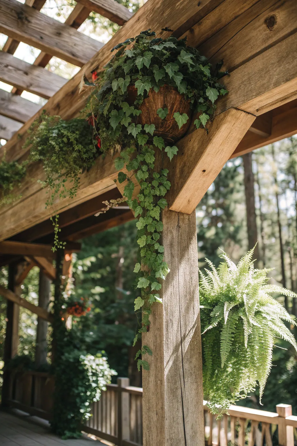 Transform your porch with greenery: A touch of nature's elegance.