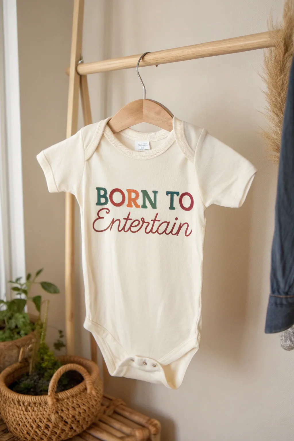 Unleash your baby's comedic charm with this adorable 'Born to Entertain' onesie—where giggles are the highlight of the day!