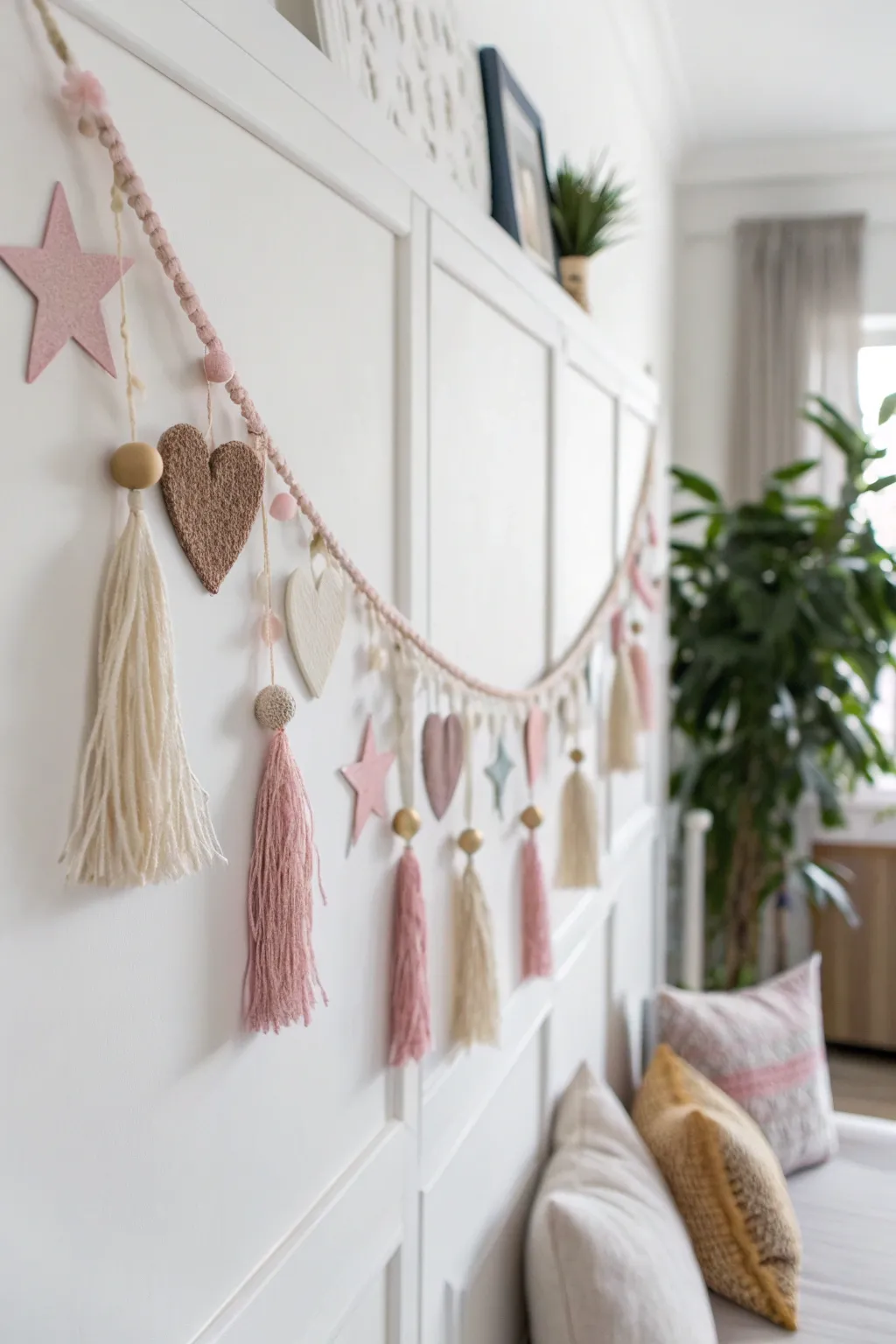 Add a touch of festive elegance to your space with this handcrafted garland, perfect for celebrating friendship and joy.