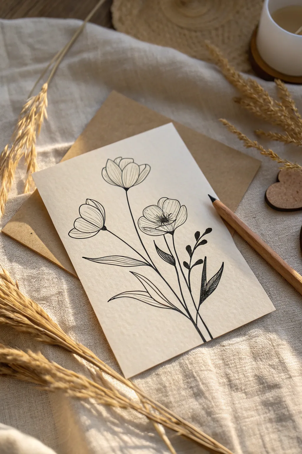 Celebrate friendship with the elegance of minimalist line art this Galentine's Day.