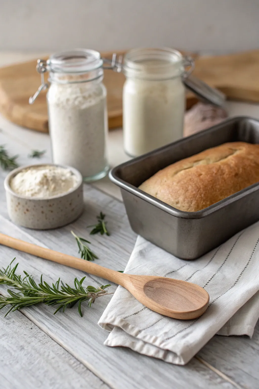 Craft your own bread with this beautifully curated Artisan Bread Kit, featuring a charming wooden spoon as the star.