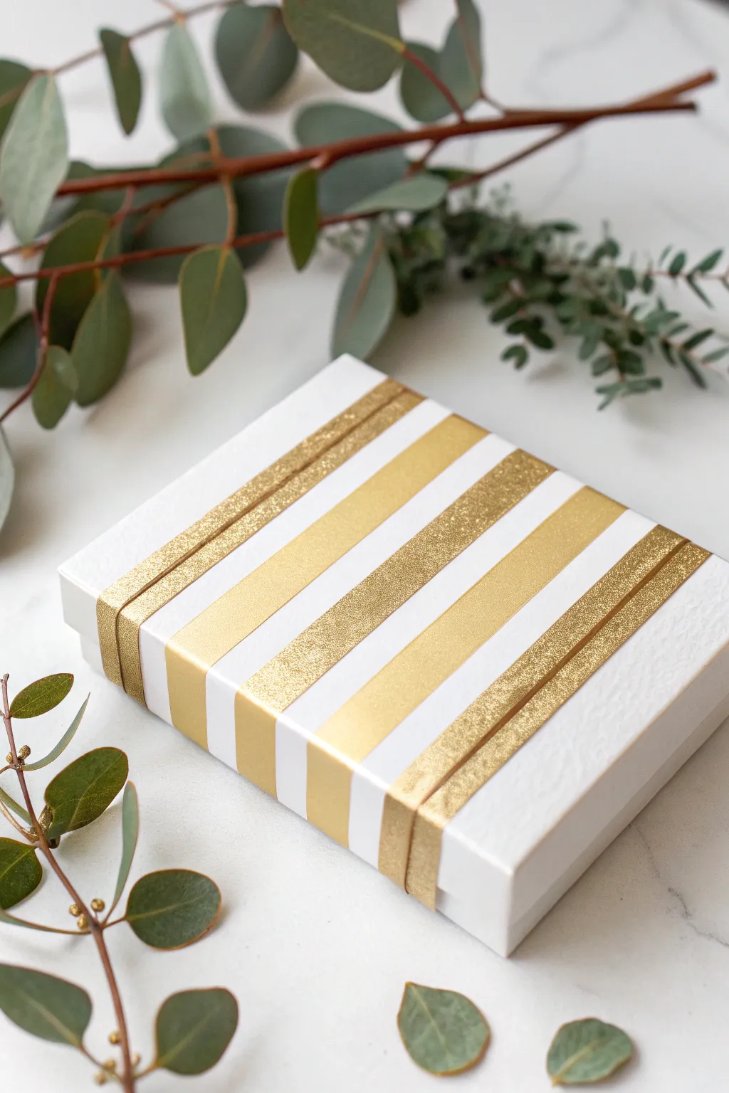 Elevate your gifting game with chic metallic accents for a modern, minimalist look.