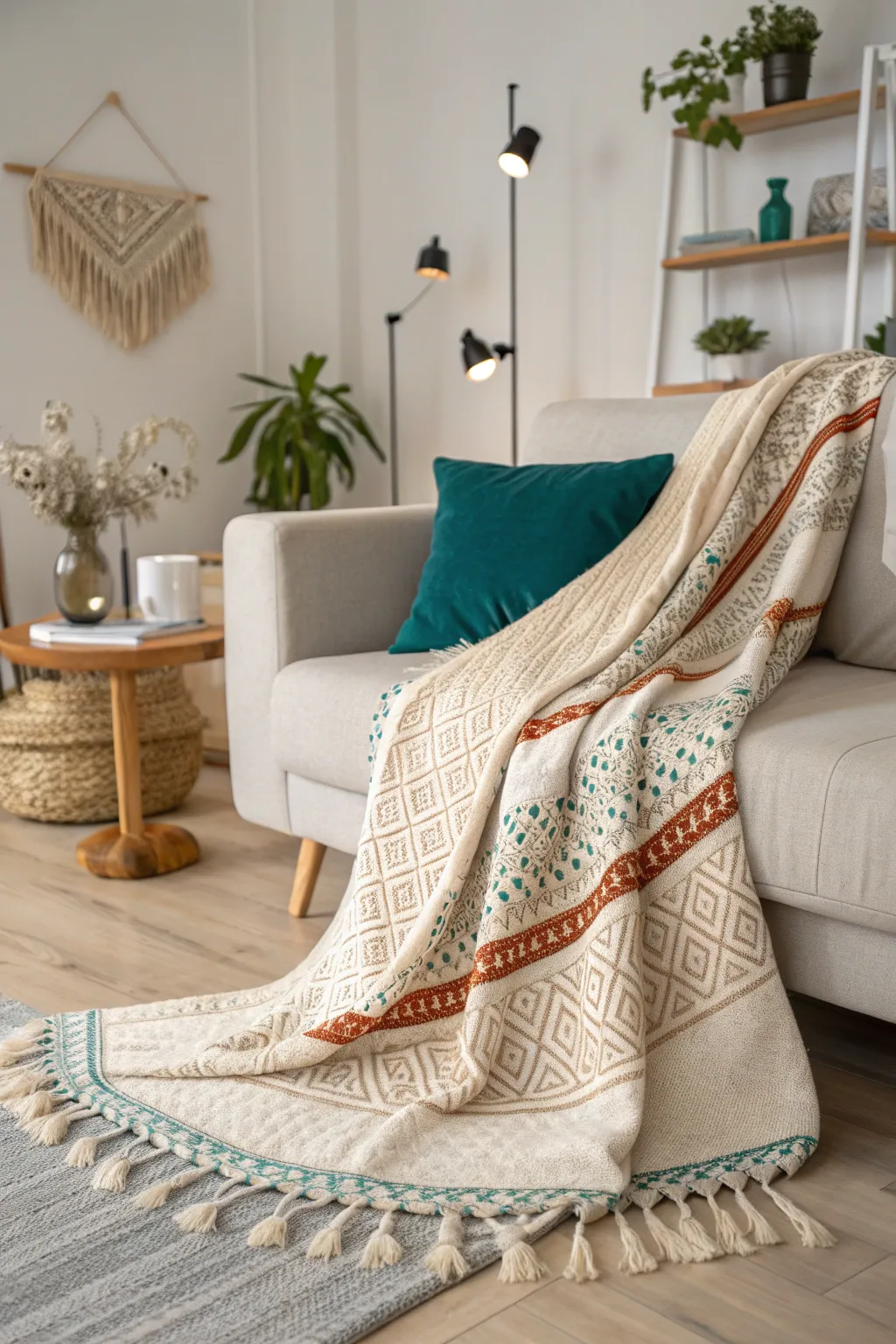 Snuggle up in style with this cozy, handcrafted blanket—perfect for winter nights and your minimalist decor.