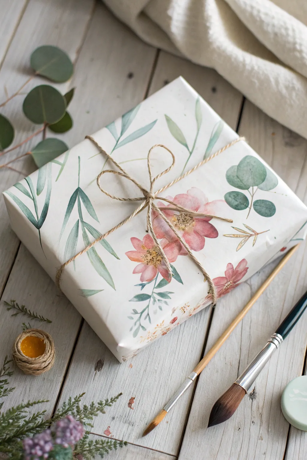 Crafted with love: Gift wrapping elevated with your own watercolor designs.