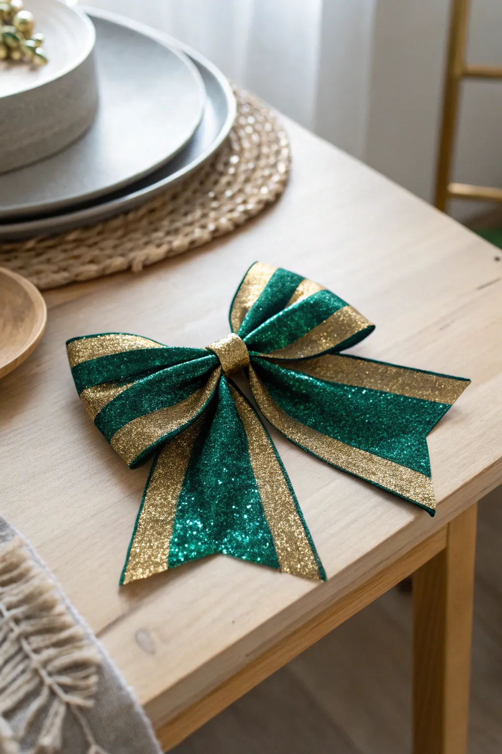 Add a touch of luxury to your gifts with these stunning glitter paper bows.