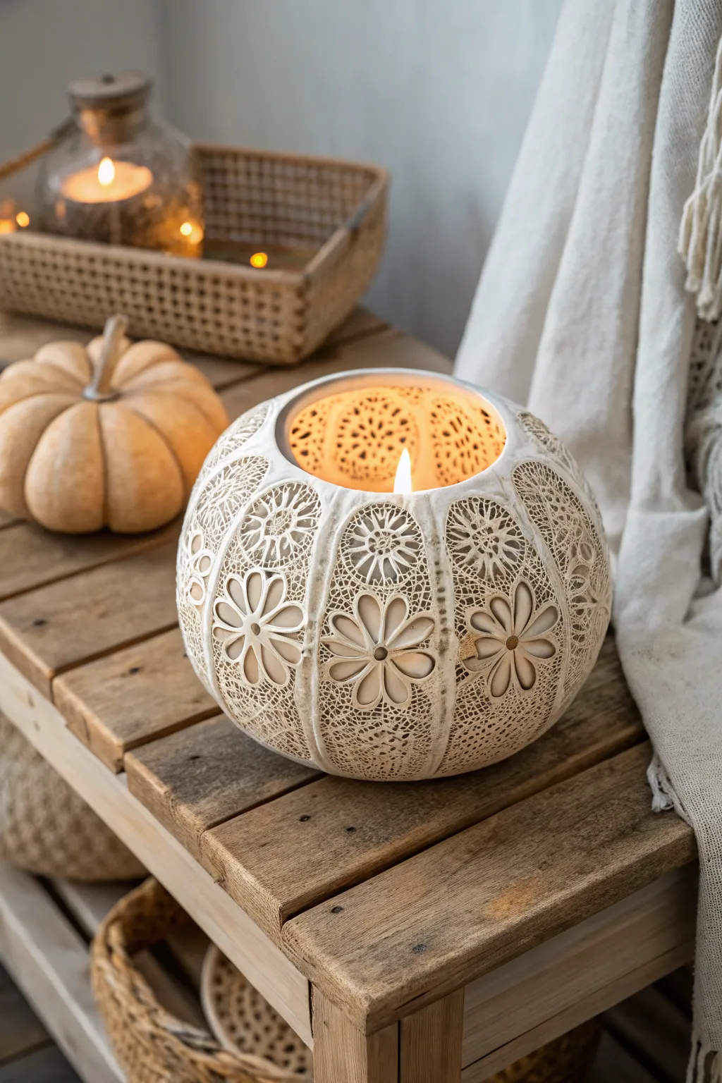 Illuminate your space with the warm glow of a handcrafted gourd lantern—a blend of minimalist charm and bohemian elegance.