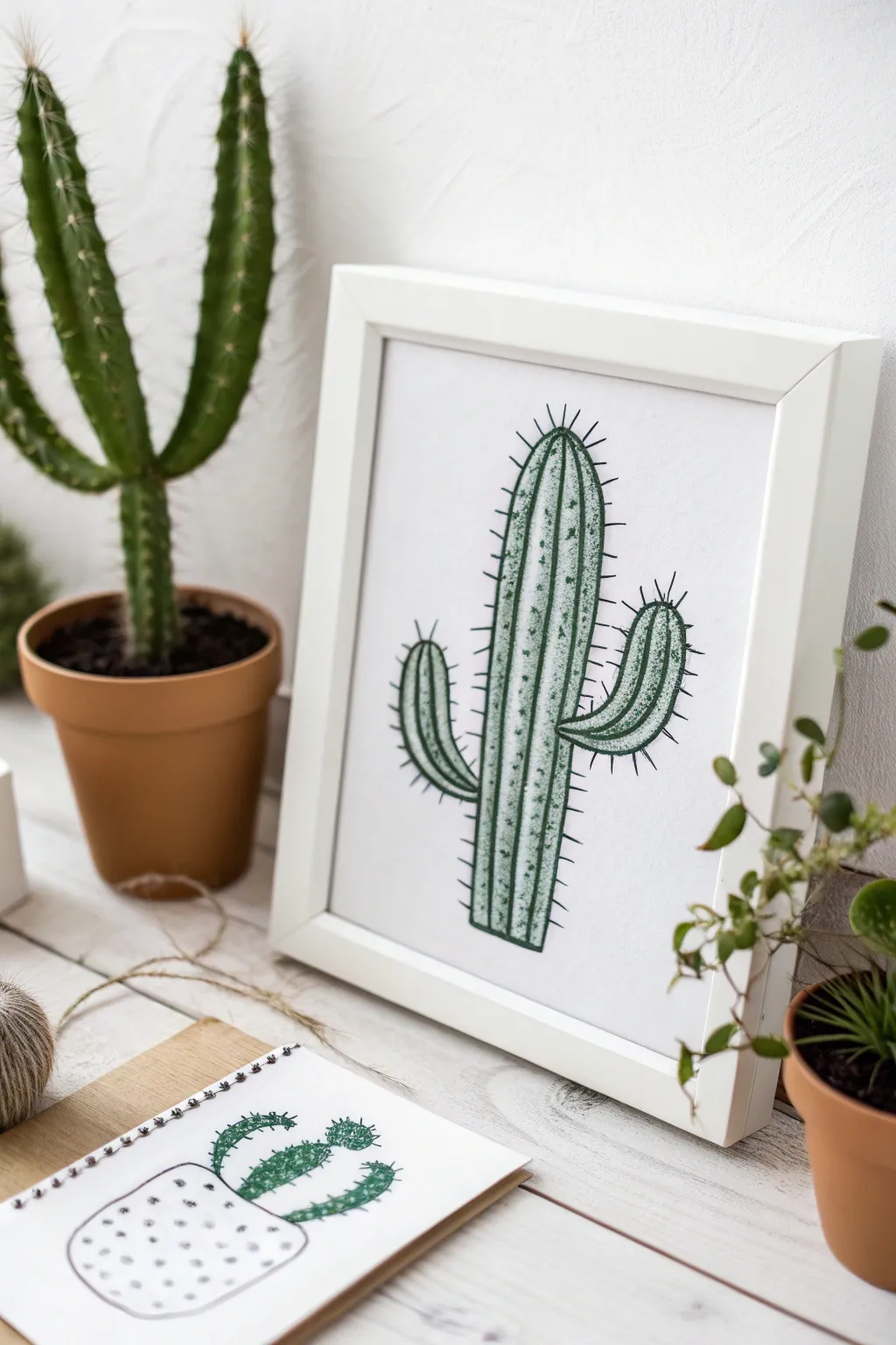 Embrace simplicity with these stunning Cactus Creations—perfect for your next green drawing adventure!