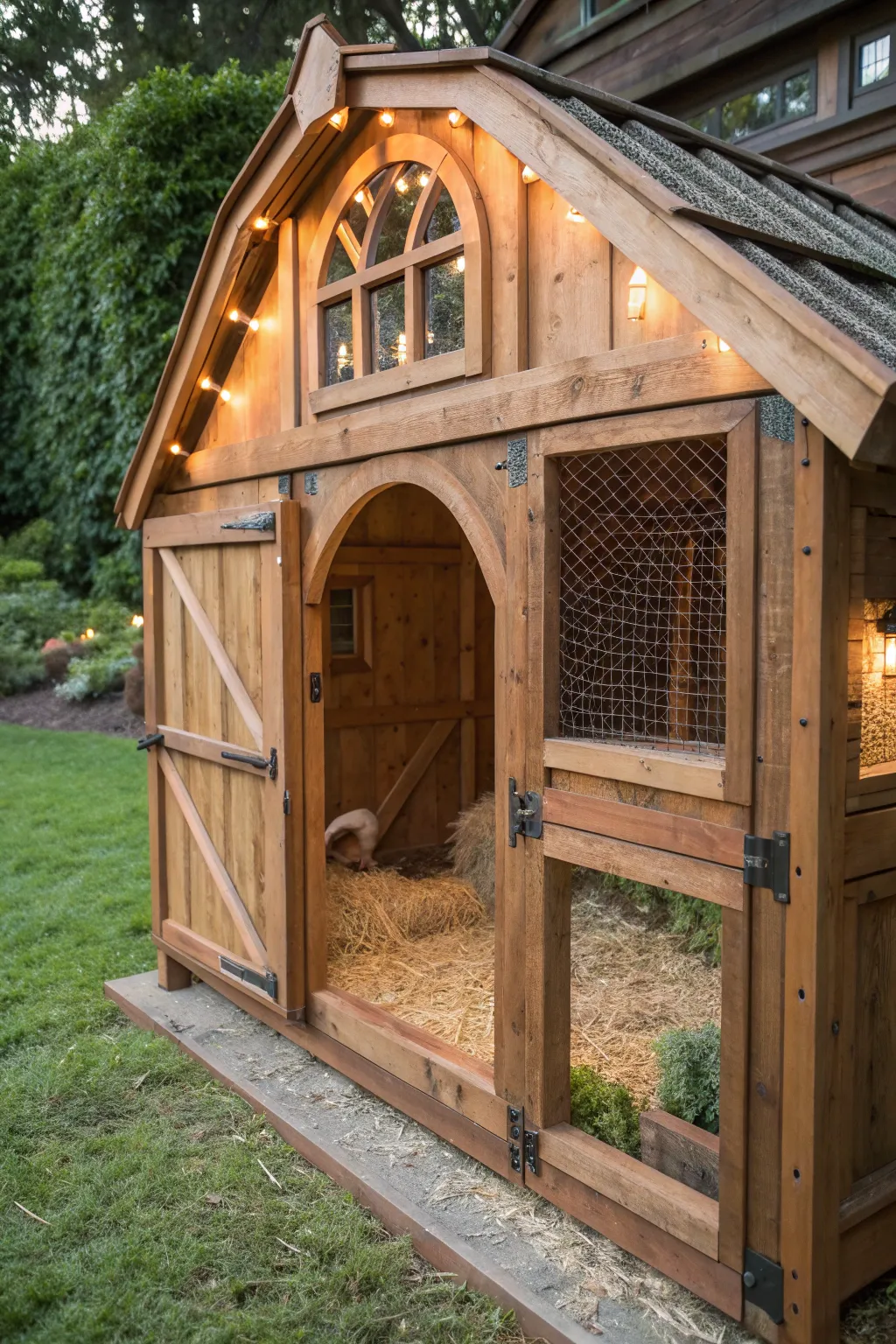 Elegant Craftsmanship: A Perfect Blend of Indoor Comfort and Outdoor Freedom for Your Guineas.