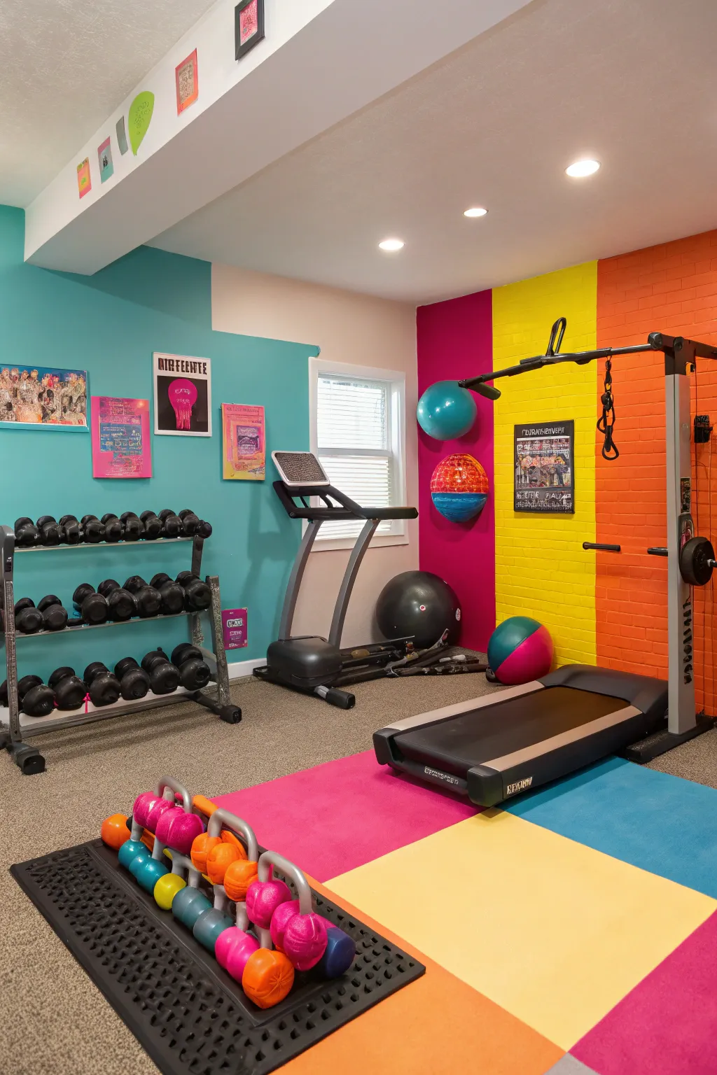 Bold colors bring energy and style to your gym space.