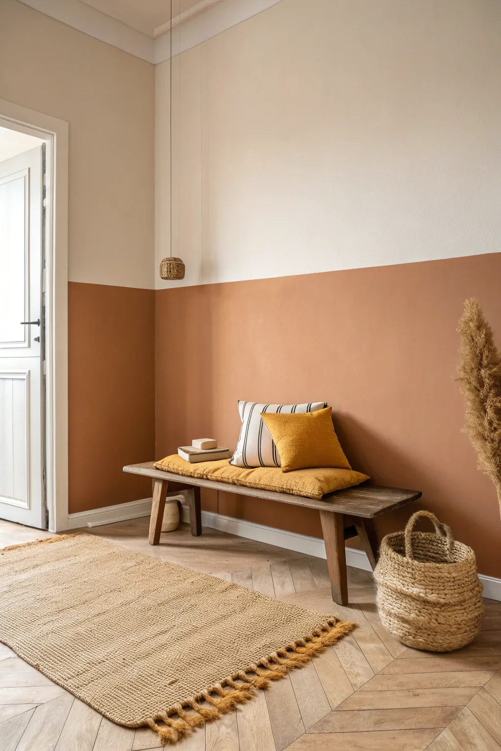 Elevate your entryway with the subtle elegance of two-tone neutrals.