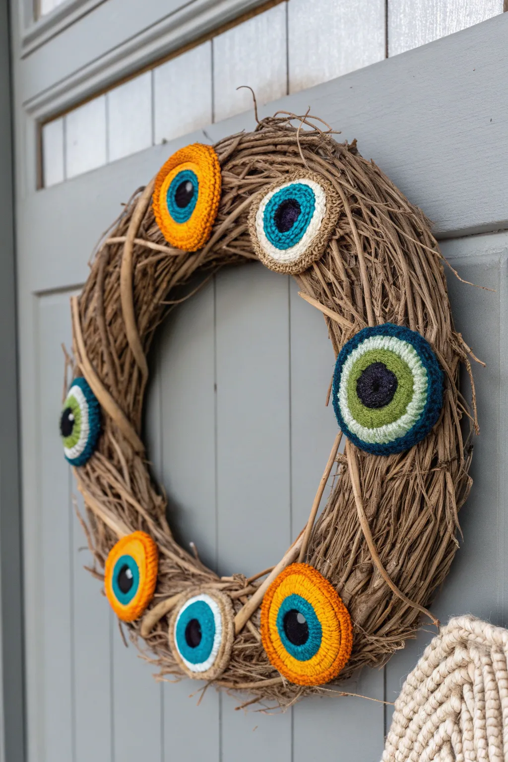 Elevate your Halloween decor with this striking and unexpected Eyeball Wreath—where minimalist elegance meets bold creativity.